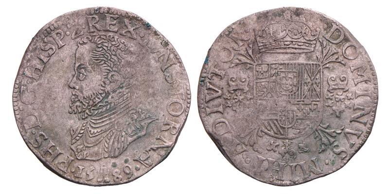 1 Fillipsdaalder Fillips II, Vondstexemplaar, R 1589. Zeer Fraai.