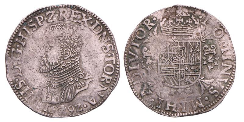 1 Fillipsdaalder Fillips II, Vondstexemplaar, RR 1592. Zeer Fraai.