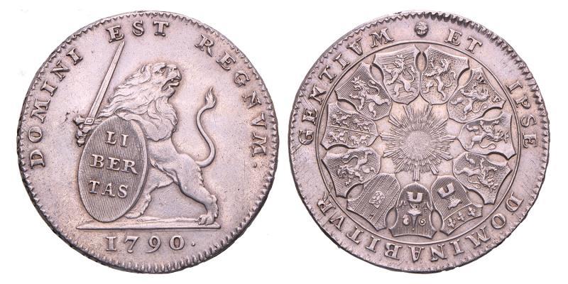 Zilveren Leeuw Verenigde Belgische Staten, Brussel 1790. Prachtig -.