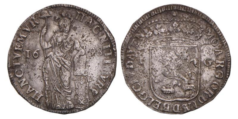 1 Gulden Deventer 1698. Fraai / Zeer Fraai.