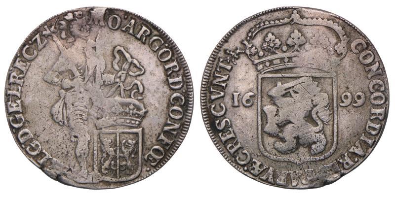 Zilveren dukaat Gelderland 1699. Fraai / Zeer Fraai.