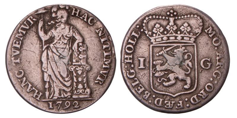 1 Gulden Gelderland 1792. Fraai.