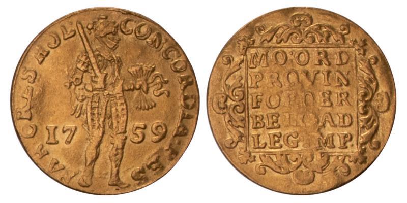 Gouden dukaat Holland 1759. Zeer Fraai -.