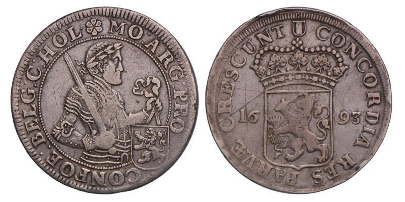 Nederlandse rijksdaalder Holland 1693. Zeer Fraai -.