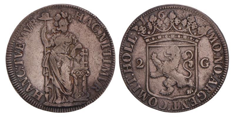 2 Gulden Holland 1687. Zeer Fraai -.