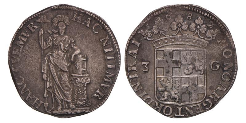 3 Gulden Utrecht 1682. Zeer Fraai +.