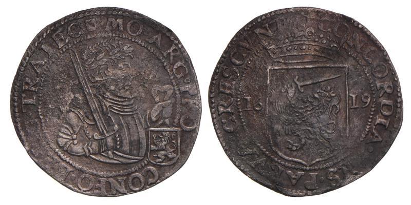 Halve Nederlandse rijksdaalder Utrecht 1619. Zeer Fraai.