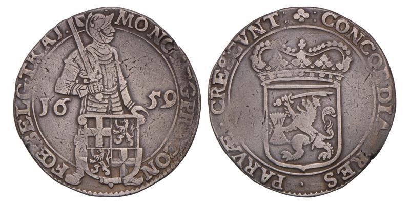 Zilveren dukaat Utrecht 1659. Zeer Fraai +.