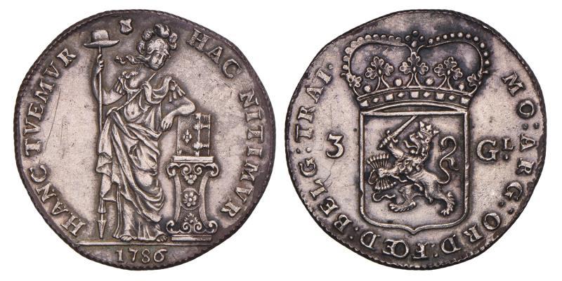 3 Gulden Utrecht 1786. FDC.