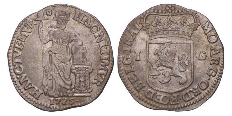 1 Gulden Utrecht 1725. Zeer Fraai.