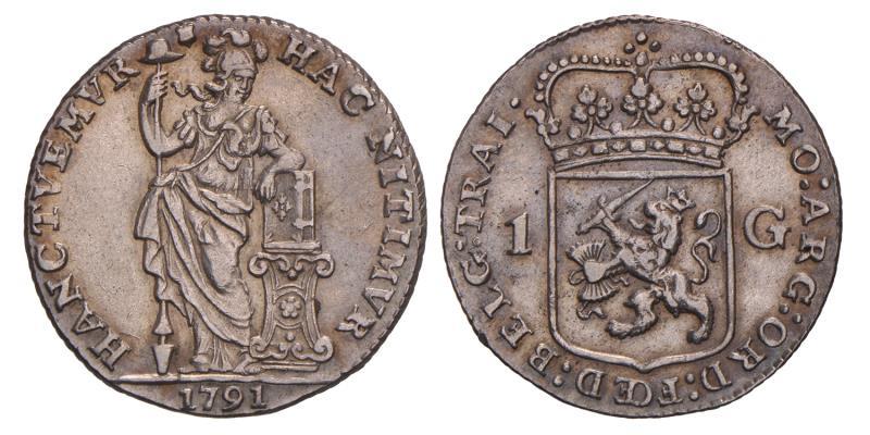 1 Gulden Utrecht 1791. Prachtig -.