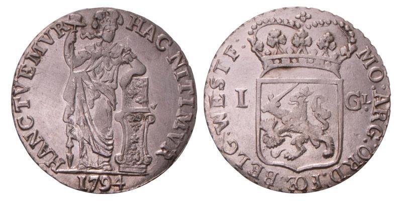 1 Gulden West-Friesland 1794. Fraai / Zeer Fraai.
