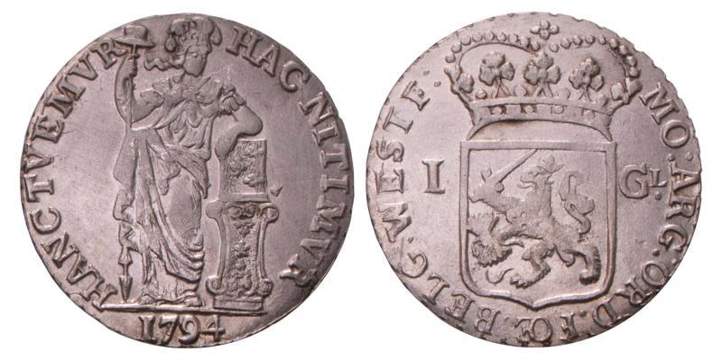 1 Gulden West-Friesland 1794. Fraai / Zeer Fraai.