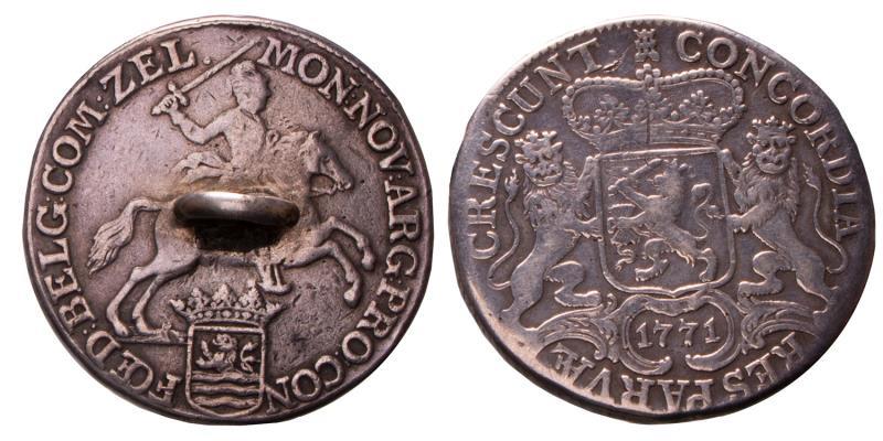 Dukaton of zilveren rijder Zeeland 1771. Fraai / Zeer Fraai (met oog op voorzijde).