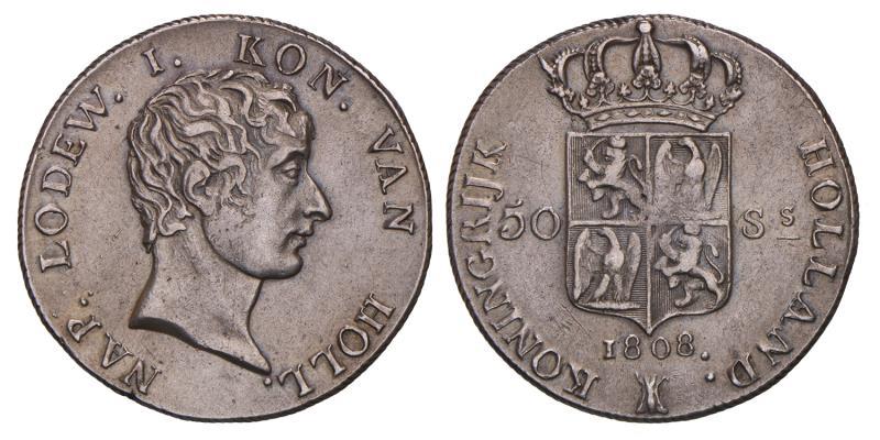 50 Stuiver Lodewijk Napoleon 1808. Zeer Fraai.