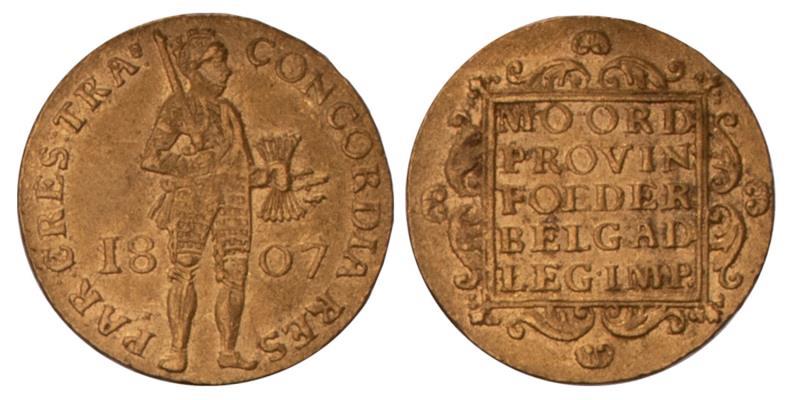 Gouden dukaat 1807. Zeer Fraai / Prachtig.