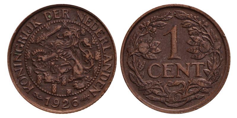 1 Cent Wilhelmina 1926. FDC.