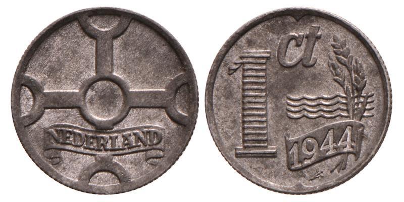 1 Cent Wilhelmina 1944. FDC.