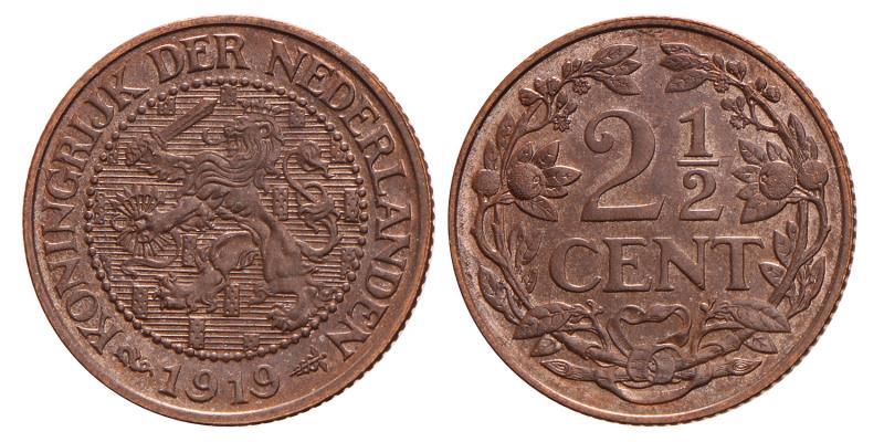2½ Cent Wilhelmina 1919. FDC.