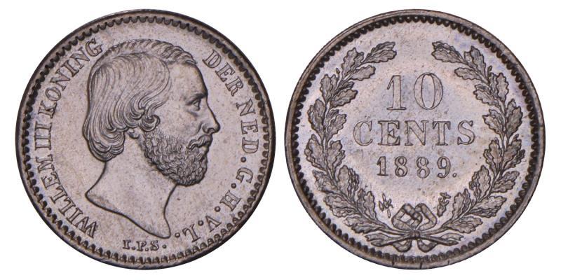 10 Cent Willem III 1889. FDC.