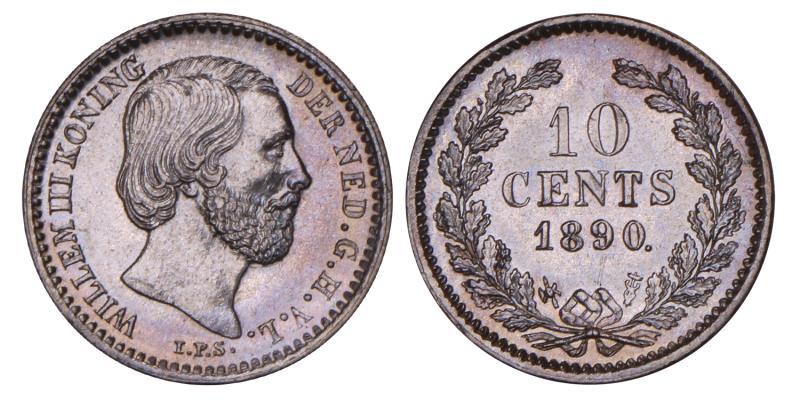10 Cent Willem III 1890. FDC.