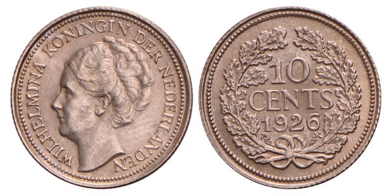 10 Cent Wilhelmina 1926. FDC.