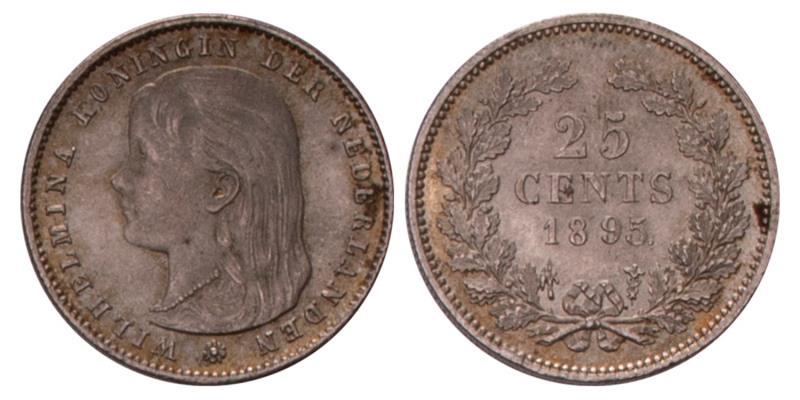 25 Cent Wilhelmina 1895. FDC.