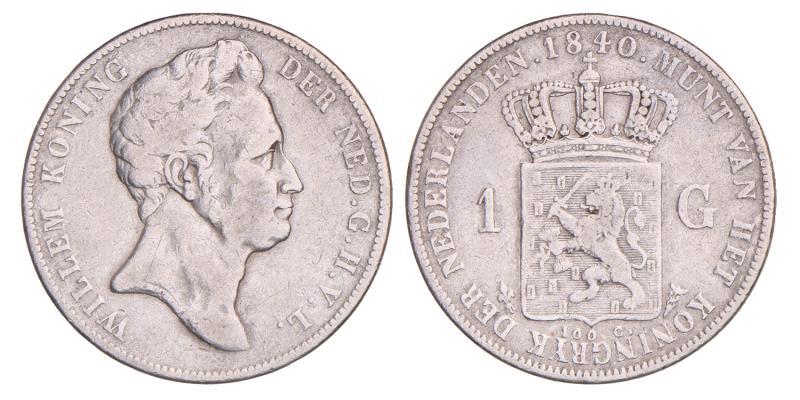 1 Gulden Willem I 1840. Fraai / Zeer Fraai.