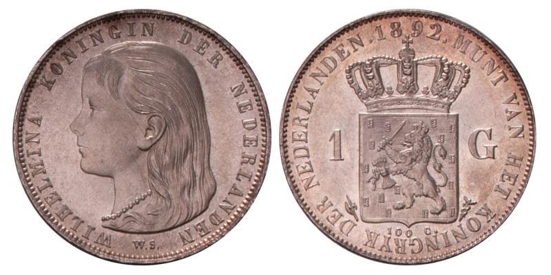 1 Gulden Wilhelmina 1892. FDC.
