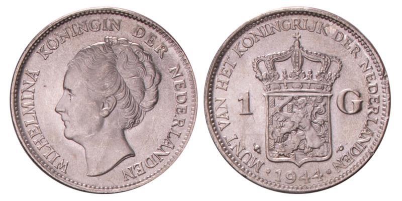 1 Gulden Wilhelmina 1944 Doorloper. FDC.