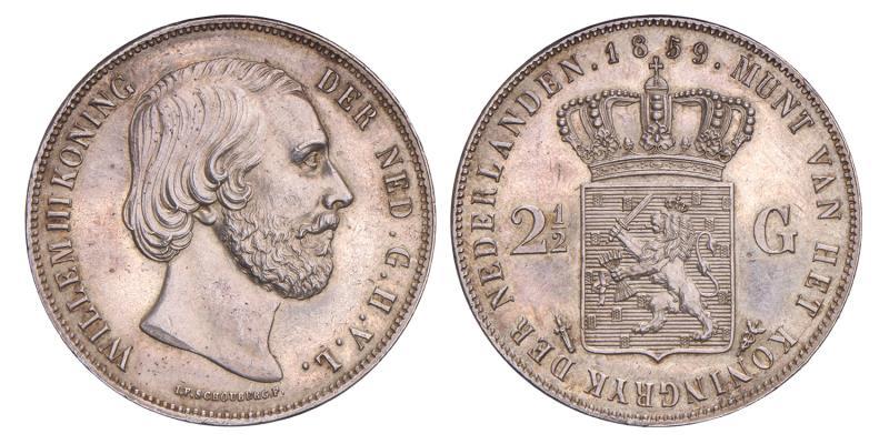 2½ Gulden Willem III 1859. FDC -.