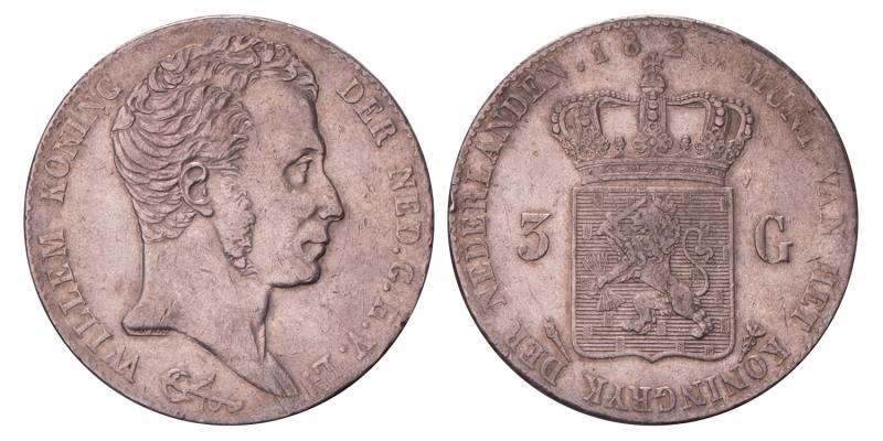 3 Gulden Willem I 1820 U. Zeer Fraai / Prachtig.