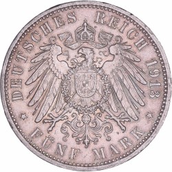 Germany. Hamburg. 5 Mark. 1913 J.