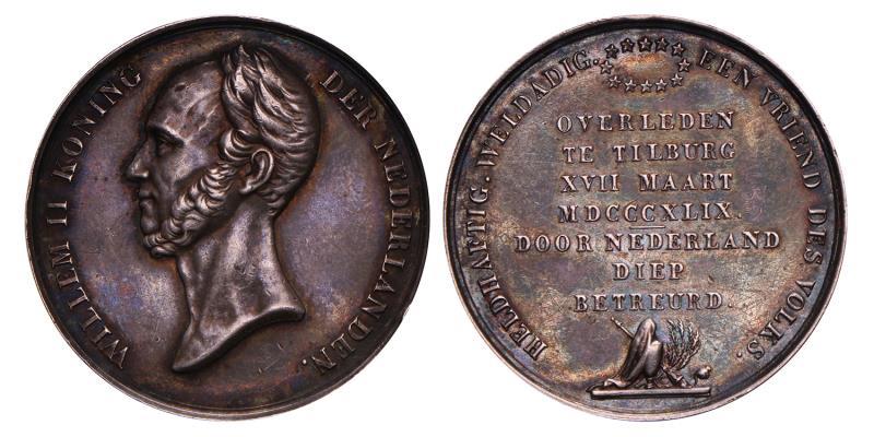 Nederland. 1849. Tilburg. Dood koning Willem II.