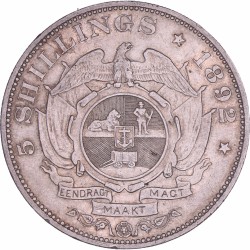 South Africa (ZAR). 5 Shilling. 1892.