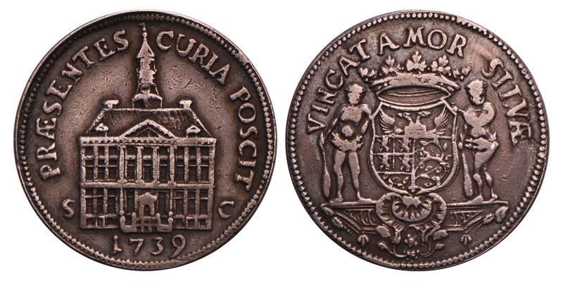 Nederland. 1739. Den Bosch. Stadshuispenning Den Bosch.