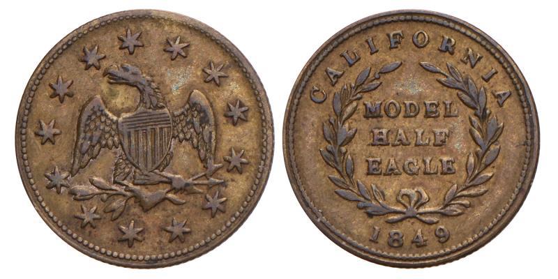 USA. 1849. Model Half Eagle, Calefornia.