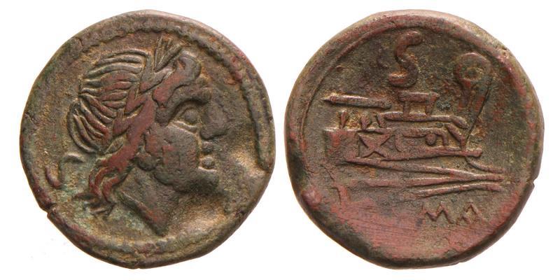 Roman Republic. AE Semis. N.D. (ca. 170 BC).