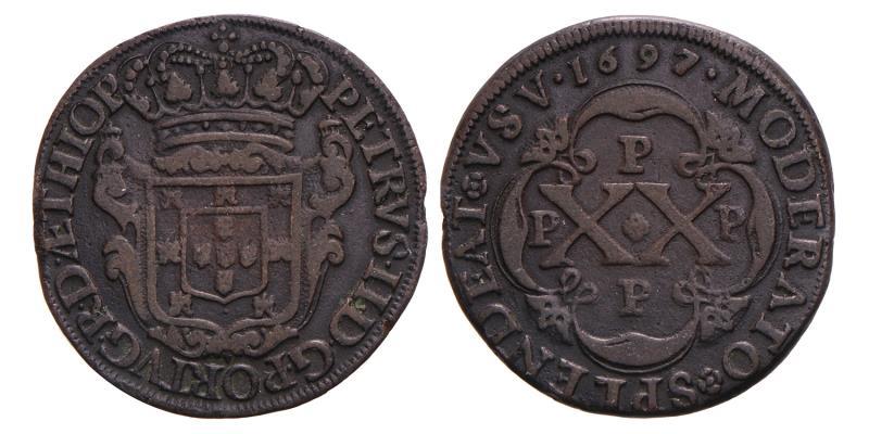 Angola, Portugese Colony. 20 Reis. 1697.