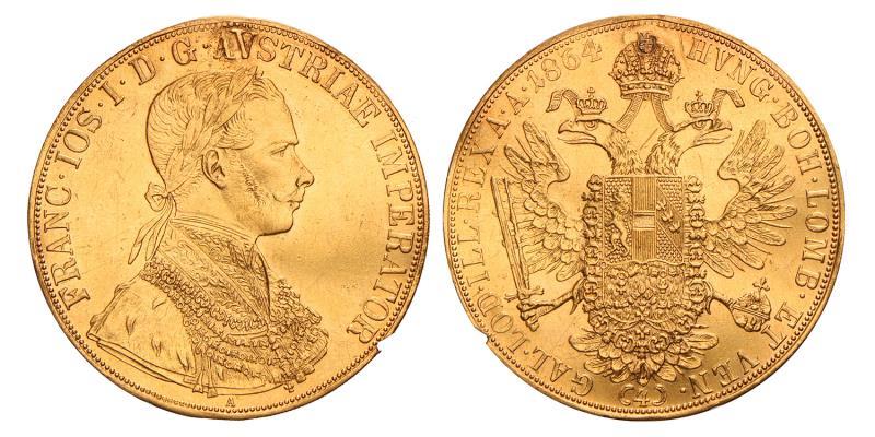 Austria. Frans Joseph II. 4 Ducats. 1864 A.