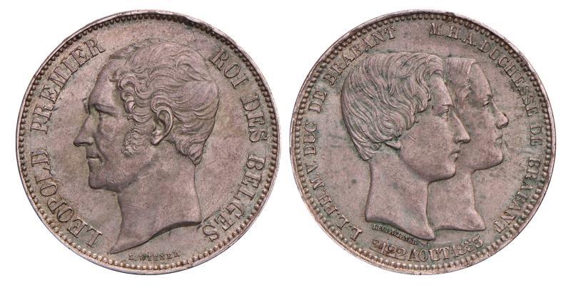 Belgium. Leopold I. 5 Francs. 1853.