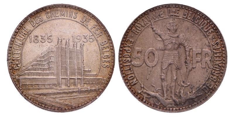 Belgium. Leopold III. 50 Francs. 1935.