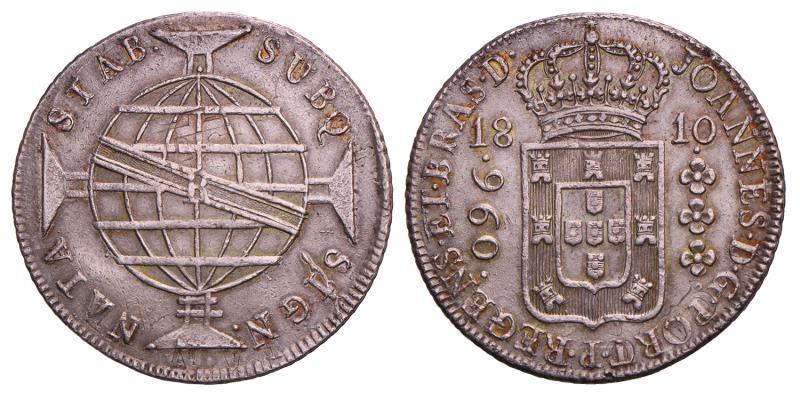 Brazil, Portugese Colony. Joao, Prince Regent. 960 Reis. 1810 R.