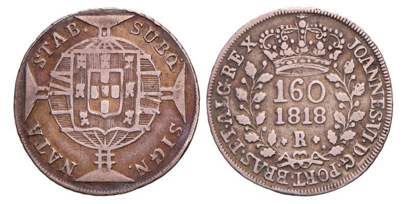 Brazil, Portugese Colony. Joao VI. 160 Reis. 1818 R.