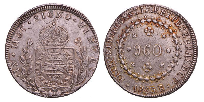 Brazil. Pedro I. 960 Reis. 1823 R.