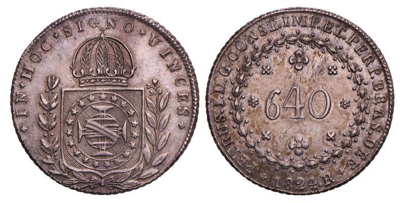 Brazil. Pedro I. 640 Reis. 1824 R.