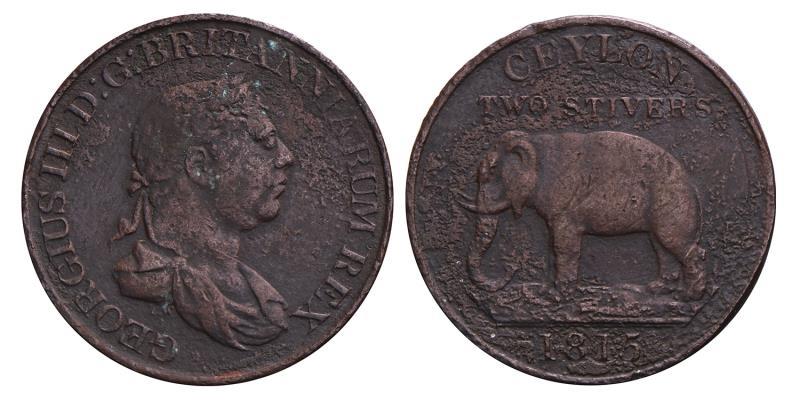 Ceylon. George IV. 2 Stivers. 1815.