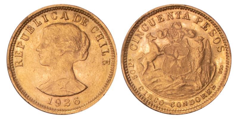 Chile. 50 Pesos. 1926.