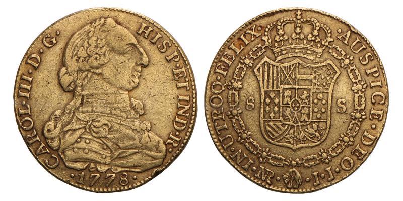 Colombia. Carlos III. 8 Escudos. 1778 NR.