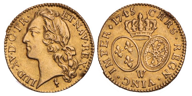 France. Louis XV. Louis D'Or. 1745 W.